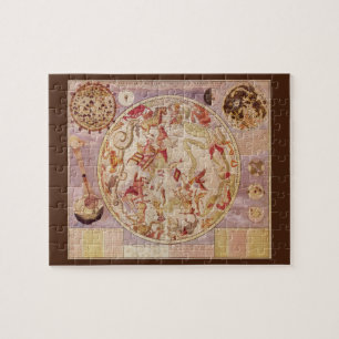 Vintage Astronomy, Celestial Map by Carel Allard Jigsaw Puzzle