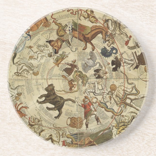 Vintage Astronomy, Celestial Sky Map Star Chart Coaster (Front)