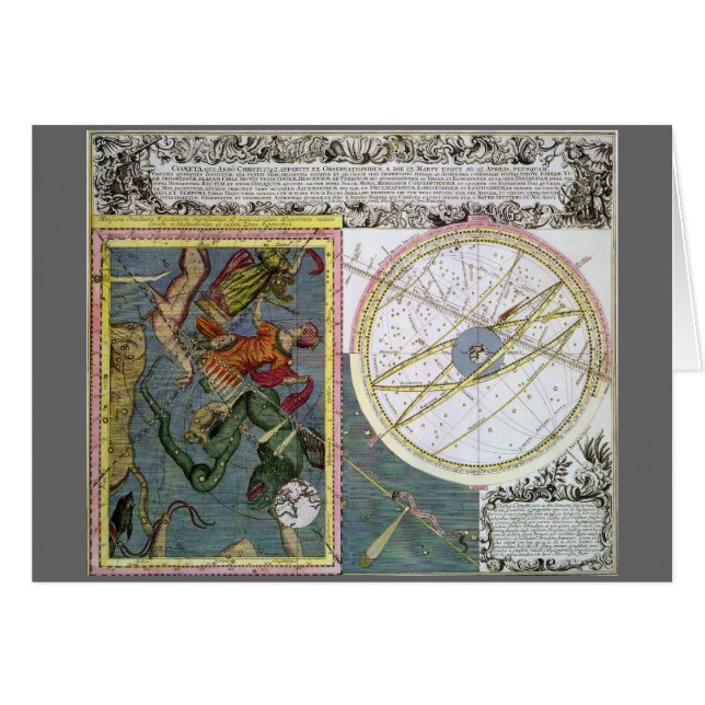 Vintage Astronomy, Comet Path by Matthaeus Seutter (Front Horizontal)