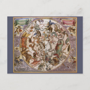 Vintage Astronomy, Constellations of Southern Sky Postcard