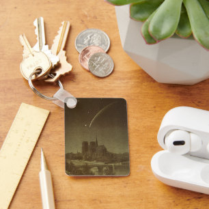 Vintage Astronomy, Donati Comet over Paris, 1858 Key Ring
