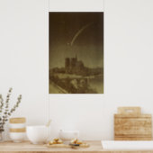 Vintage Astronomy, Donati Comet over Paris, 1858 Poster (Kitchen)
