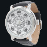 Vintage Astronomy Zodiac Wheel Watch<br><div class="desc">Vintage line drawing of astronomy zodiac.</div>