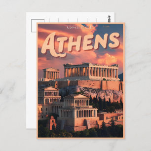 vintage Athens capital of Greece gifts Postcard