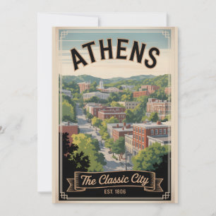 Vintage Athens Georgia Retro Travel Holiday Card