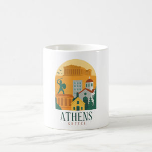 Vintage Athens Greece Travel – Parthenon City Coffee Mug
