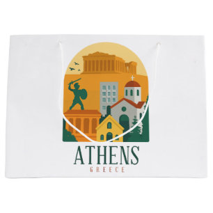 Vintage Athens Greece Travel – Parthenon Large Gift Bag