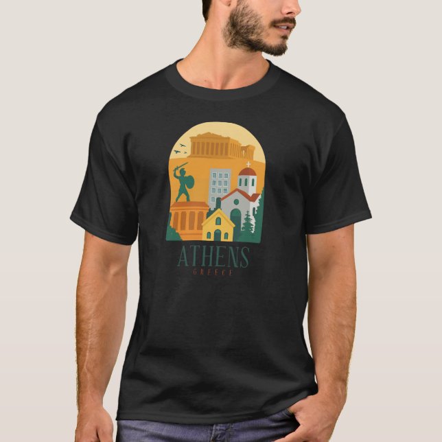 Vintage Athens Greece Travel – Parthenon T-Shirt (Front)