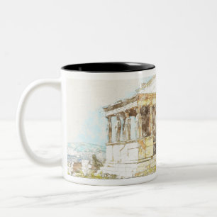 Vintage Athens Greece Travel Retro Souvenir Two-Tone Coffee Mug
