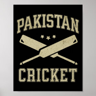 Vintage Athletic Pakistan Cricket Sports Fans Poster