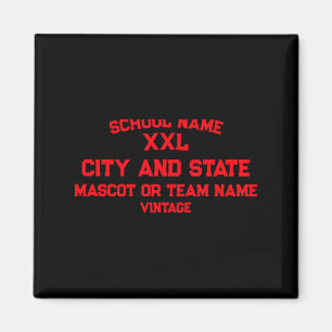 Vintage Athletic Team Name State School Number T S Magnet