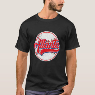 Vintage Atlanta Cityscape Baseball  For Men Women  T-Shirt