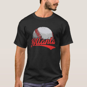 Vintage Atlanta Cityscape Baseball  For Men Women  T-Shirt