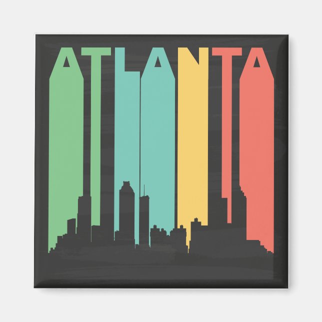 Vintage Atlanta Cityscape Magnet (Front)