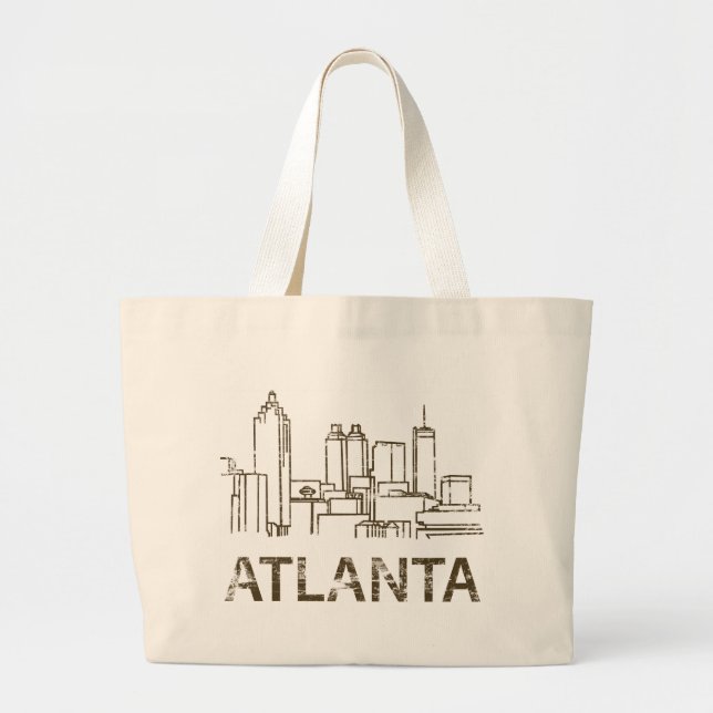Vintage Atlanta Large Tote Bag (Front)
