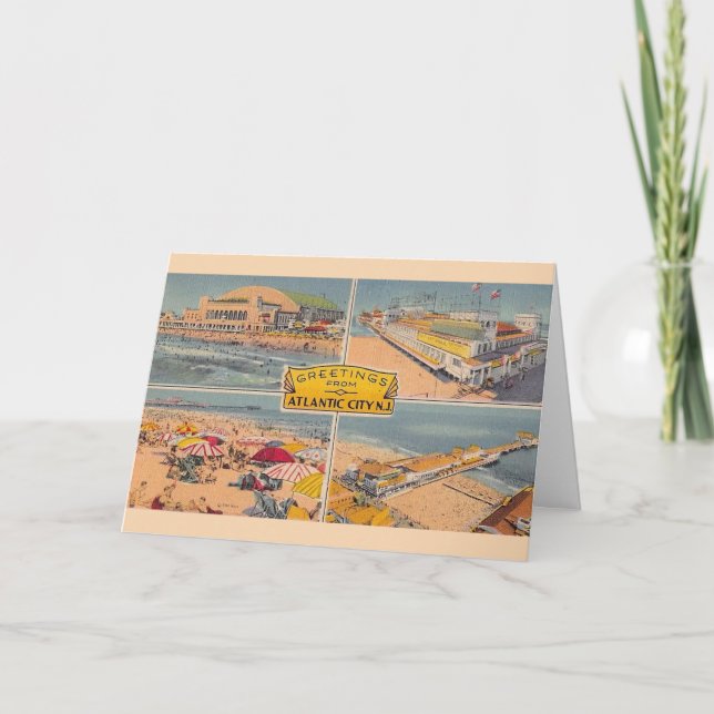 Vintage Atlantic City Illustrated  Card (Front)