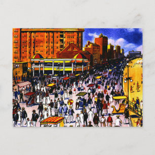 Vintage Atlantic City Train Travel Postcard