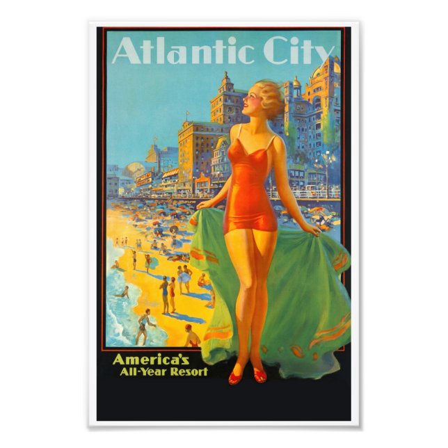 Vintage Atlantic City Travel Poster (Front)