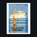 VINTAGE ATLANTIS OCEAN LINER TRAVEL POSTCARD<br><div class="desc">Royal Mail Lines poster for passenger liner Atlantis. Travel Poster By Kenneth Denton Shoesmith,  circa 1930s.</div>
