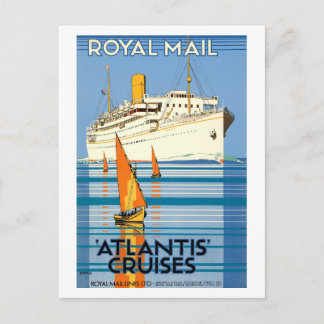 VINTAGE ATLANTIS OCEAN LINER TRAVEL POSTCARD