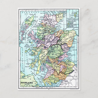 Vintage Atlas Map - Scotland Postcard