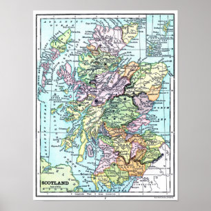 Vintage Atlas Map - Scotland Poster