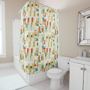 Vintage, Atomic, Mid Century Modern, Retro Shower Curtain