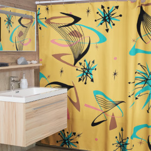 Vintage, Atomic,  Mid Century Modern, Retro Shower Curtain