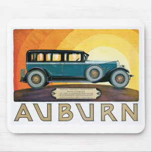 Vintage Auburn Motors Sunburst Ad Mouse Pad