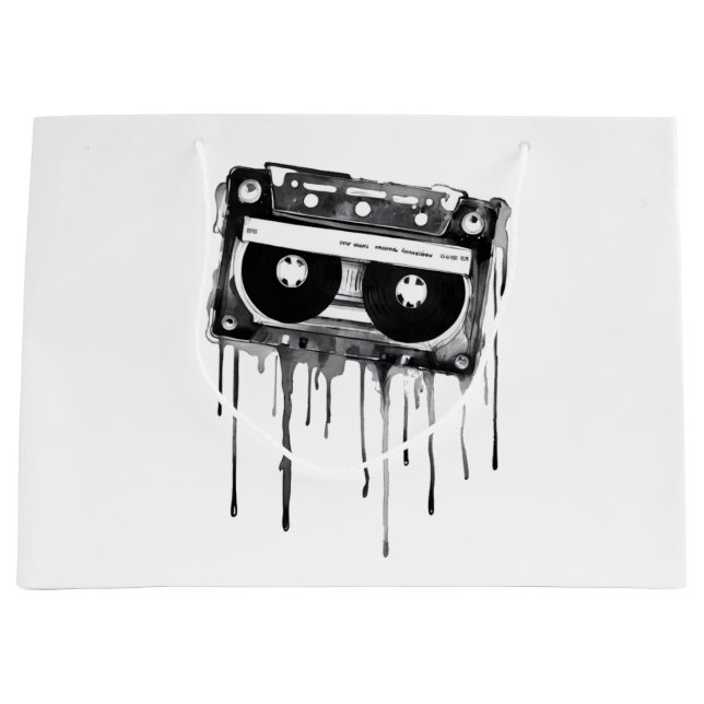 Vintage audiocassette large gift bag (Front)