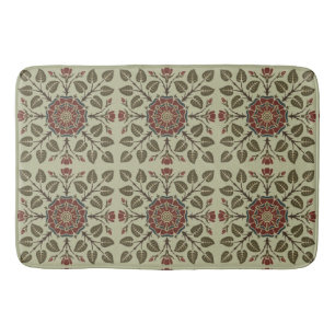 Vintage Audsley Tudor Rose Victorian Pattern Art Bath Mat