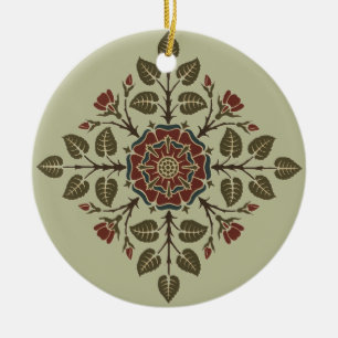 Vintage Audsley Tudor Rose Victorian Pattern Art Ceramic Ornament