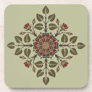 Vintage Audsley Tudor Rose Victorian Pattern Art Coaster