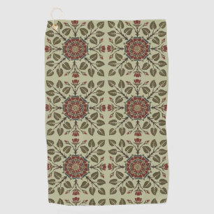 Vintage Audsley Tudor Rose Victorian Pattern Art Golf Towel