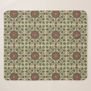 Vintage Audsley Tudor Rose Victorian Pattern Art Sherpa Blanket