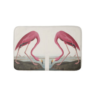 Vintage Audubon American Flamingo Pink Bird Art Bath Mat