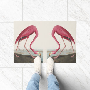 Vintage Audubon American Flamingo Pink Bird Art Doormat