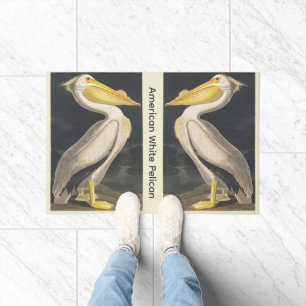 Vintage Audubon American White Pelican Bird Art Doormat