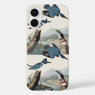 Vintage Audubon Belted Kingfisher Bird Art iPhone 16 Case