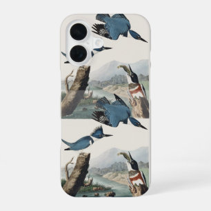 Vintage Audubon Belted Kingfisher Bird Art iPhone 16 Case