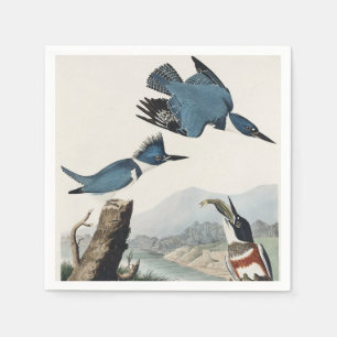 Vintage Audubon Belted Kingfisher Bird Art Napkin