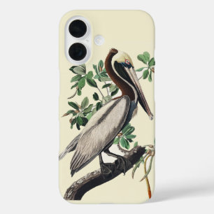 Vintage Audubon Brown Pelican Coastal Bird Art iPhone 16 Case