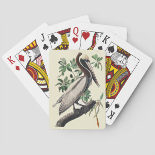 Vintage Audubon Brown Pelican Coastal Bird Art Playing Cards