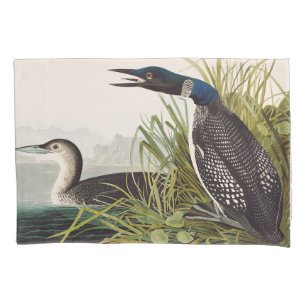 Vintage Audubon Common Loon Bird Nature Art Pillowcase