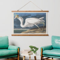 Vintage Audubon Great White Heron Bird Art