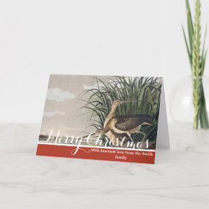 Vintage Audubon Long-billed Curlew Bird Art Holiday Card
