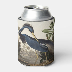 Vintage Audubon Louisiana Heron Bird Art Can Cooler
