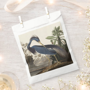 Vintage Audubon Louisiana Heron Bird Art Favour Bag