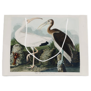Vintage Audubon White Ibis Bird Nature Art Large Gift Bag