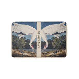 Vintage Audubon Whooping Crane Bird Nature Art Bath Mat